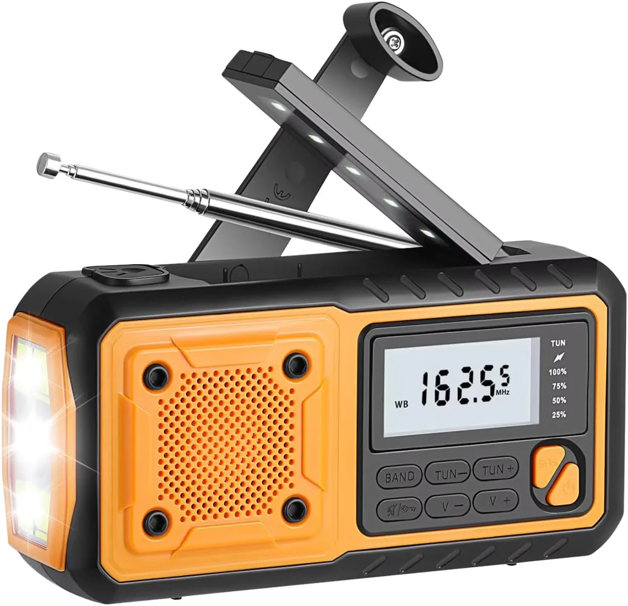 All-in-one, Solar Radio, Flashlight, SOS Phone Charger